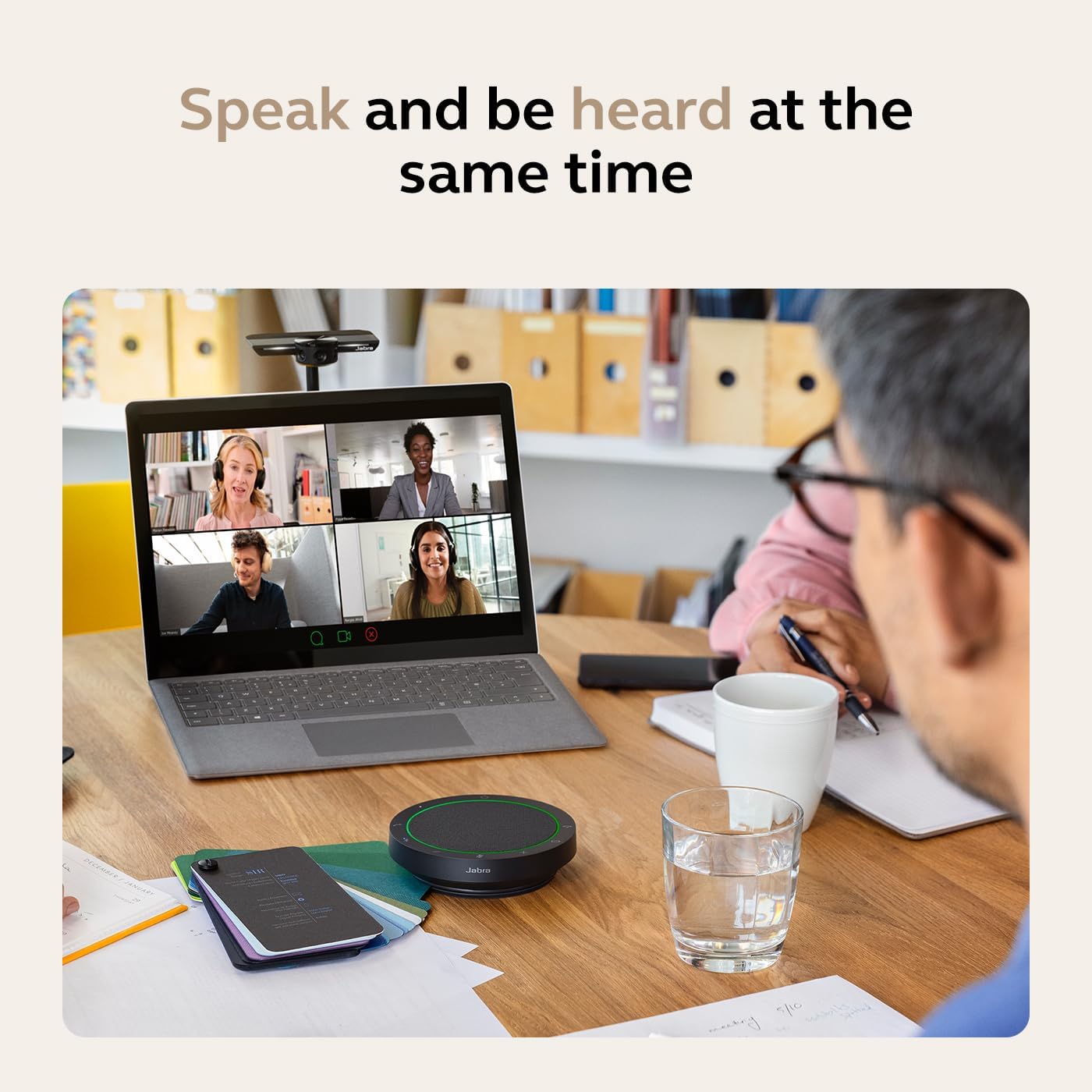 Jabra Speak2 55 – Alto-falante Bluetooth Portátil com 4 Microfones – Edição 2025 – Certificado Microsoft Teams – Cinza Escuro - Image 6