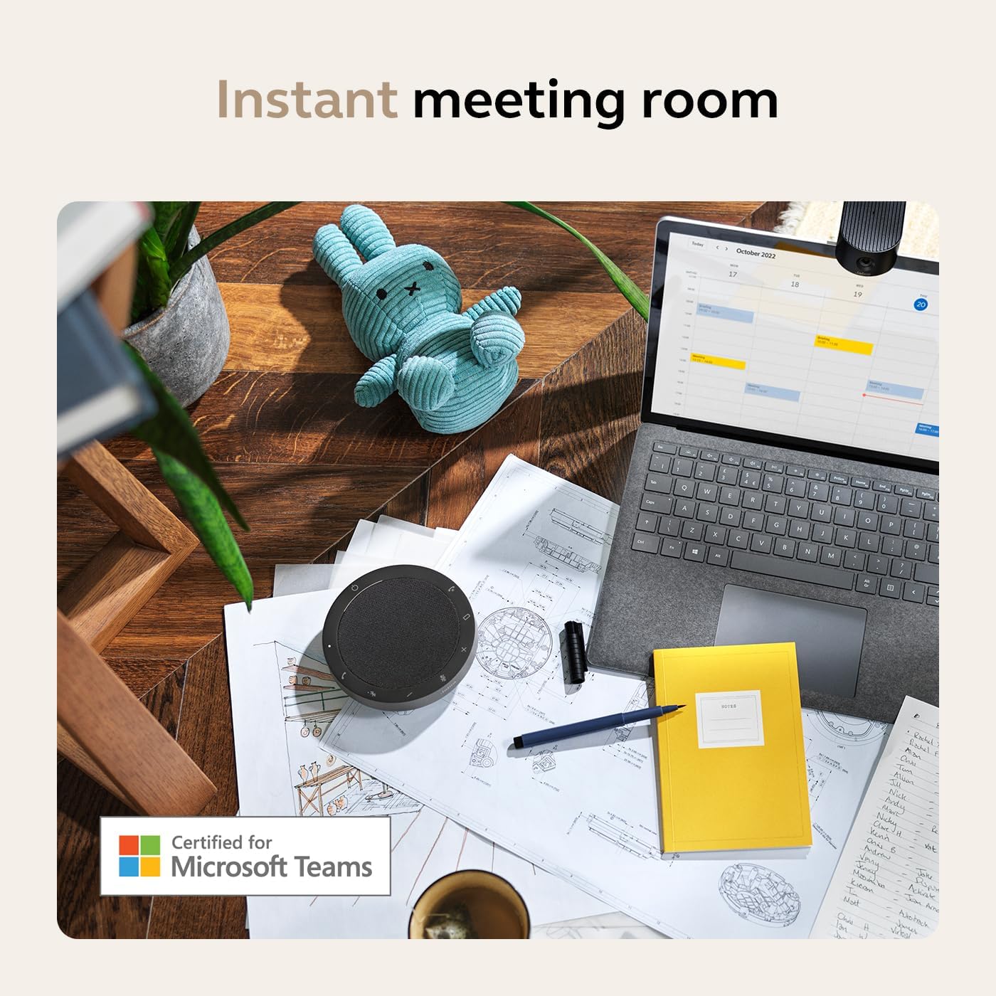 Jabra Speak2 55 – Alto-falante Bluetooth Portátil com 4 Microfones – Edição 2025 – Certificado Microsoft Teams – Cinza Escuro - Image 7