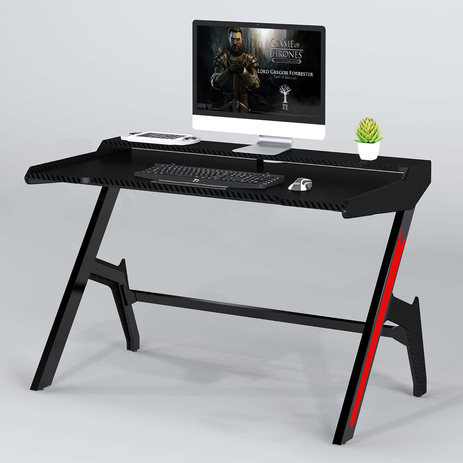 Mesa para Computador Gamer Racing Carbon Optik Preta GT-007N