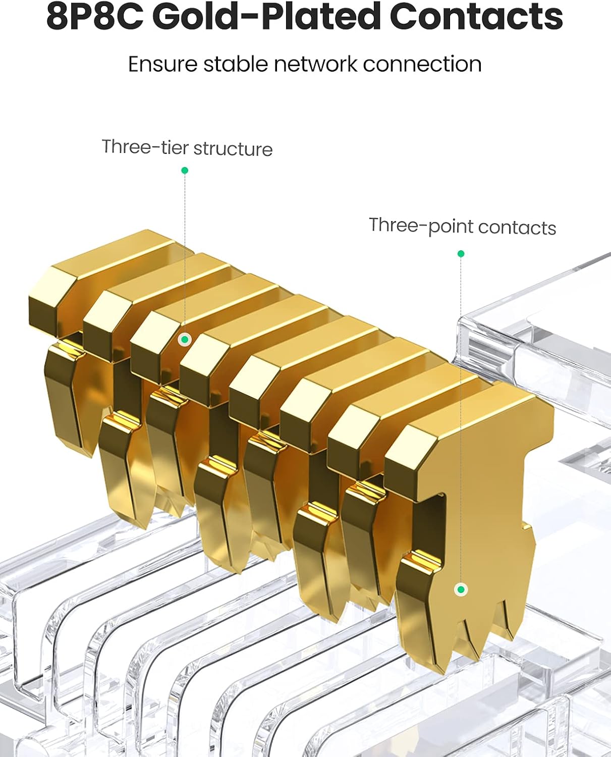 UGREEN Conector RJ45 Cat6 – Pacote com 100 Unidades (Modelo 60558) - Image 5