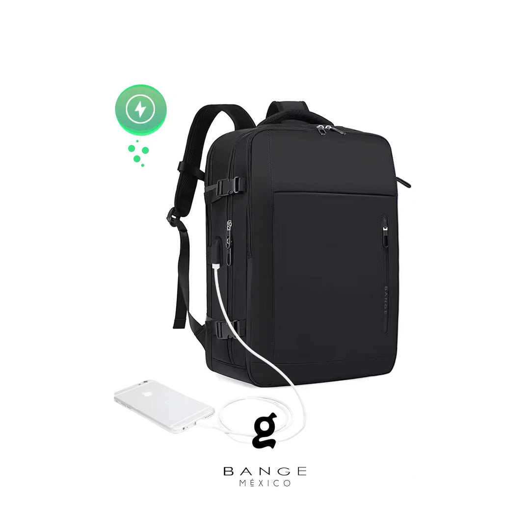 Mochila de Viagem Bange BG-1801 com Compartimento para Laptop de 15,6" – Resistente à Água – Cinza/Preta