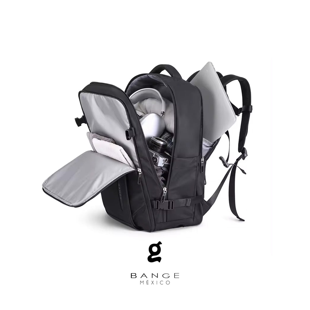 Mochila de Viagem Bange BG-1801 com Compartimento para Laptop de 15,6" – Resistente à Água – Cinza/Preta - Image 3