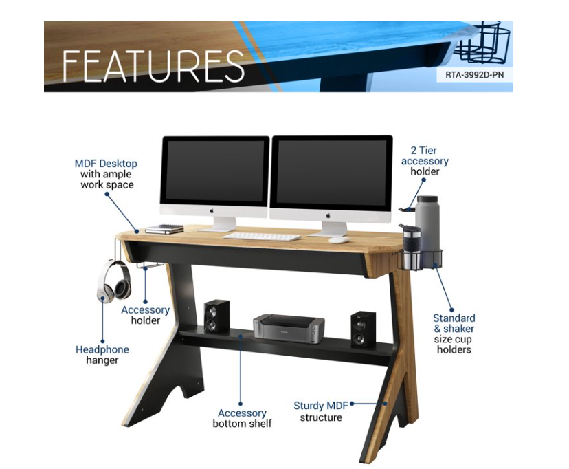 Mesa Gaming Desk CT-3609AC - Image 6