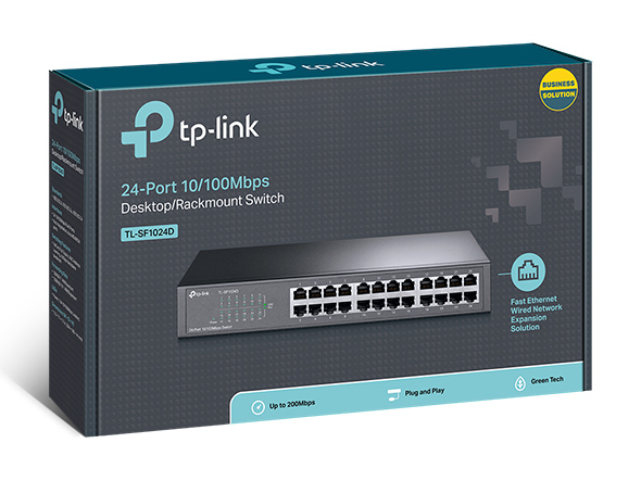 TP-Link SF1024D – Switch de Mesa 24 Portas 10/100Mbps Fast Ethernet