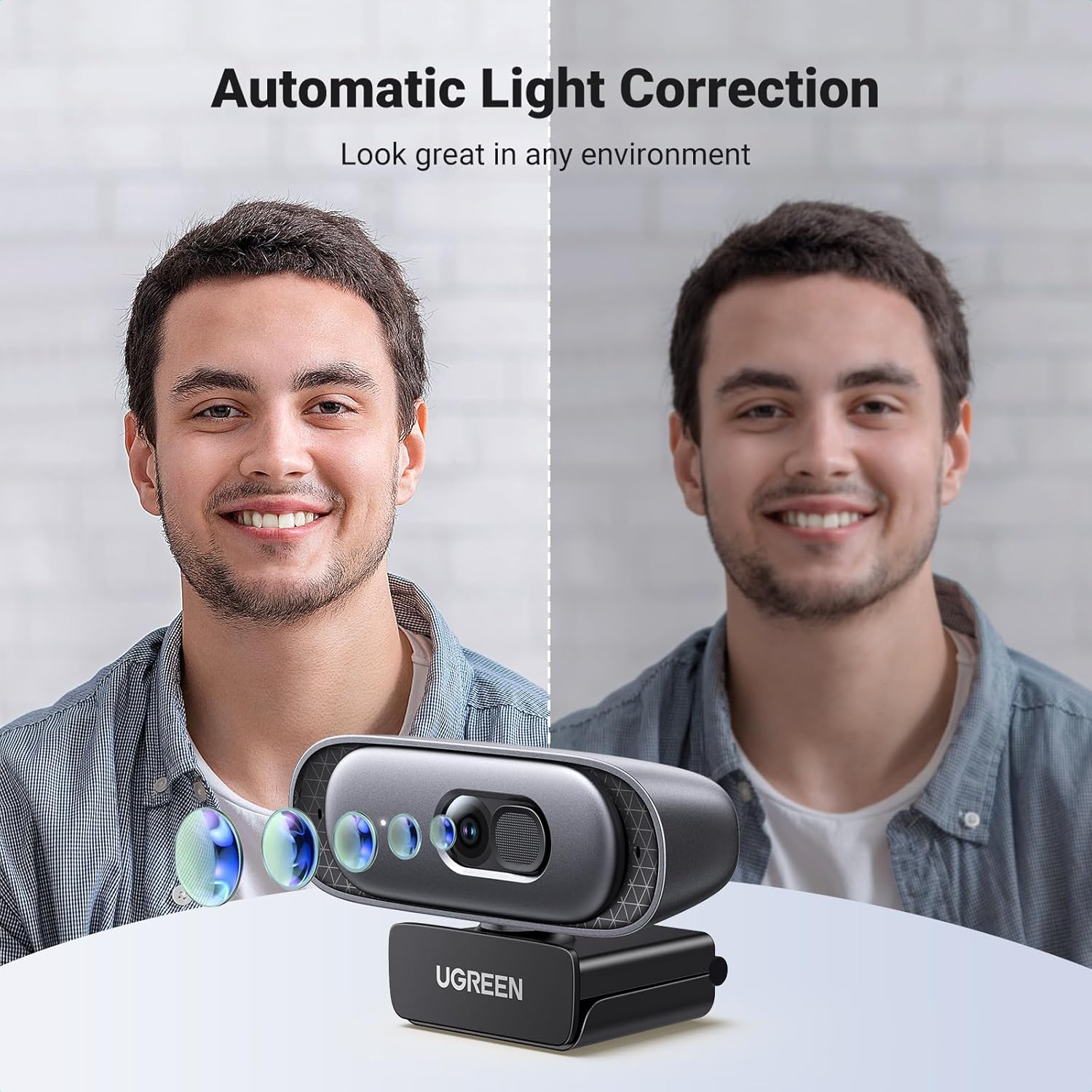 UGREEN Webcam 2K com Capa de Privacidade - Image 4