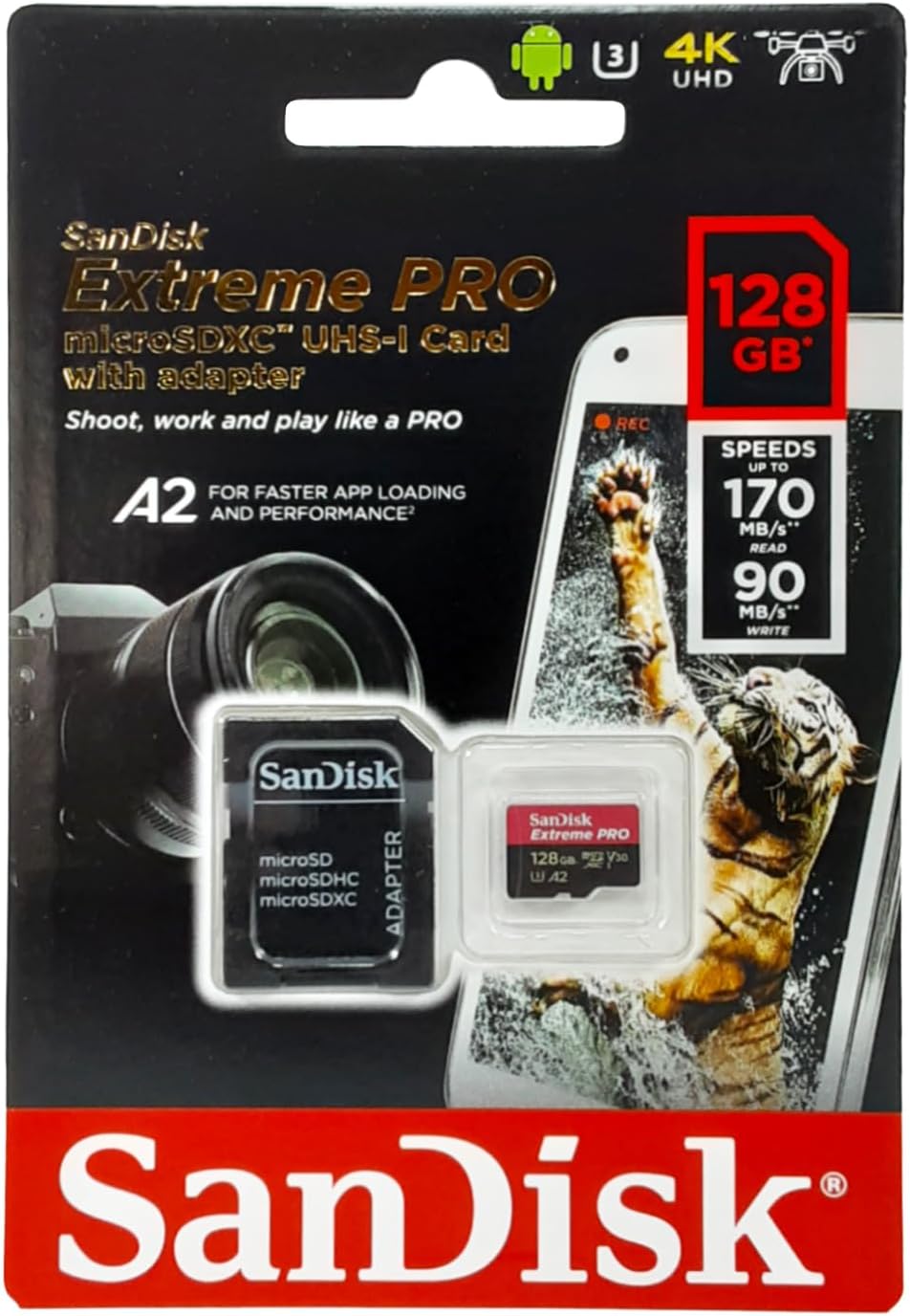 Carrinhoão de Memória SanDisk Extreme PRO microSDXC UHS-I 128GB
