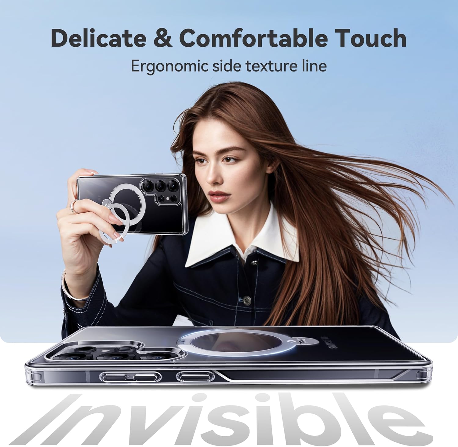 BL038 – Capa Transparente Magnética com Suporte Rotativo 360° para Samsung Galaxy S25 / S25 Ultra - Image 2