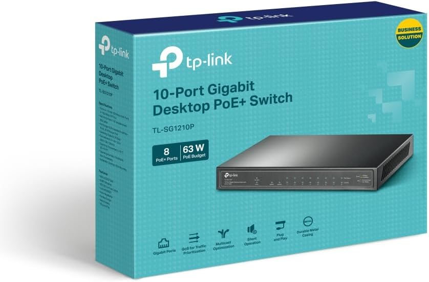 Switch 10 Portas TP-LINK TL-SG1210P Gigabit c/ 8 Portas PoE + 1 Slot SFP