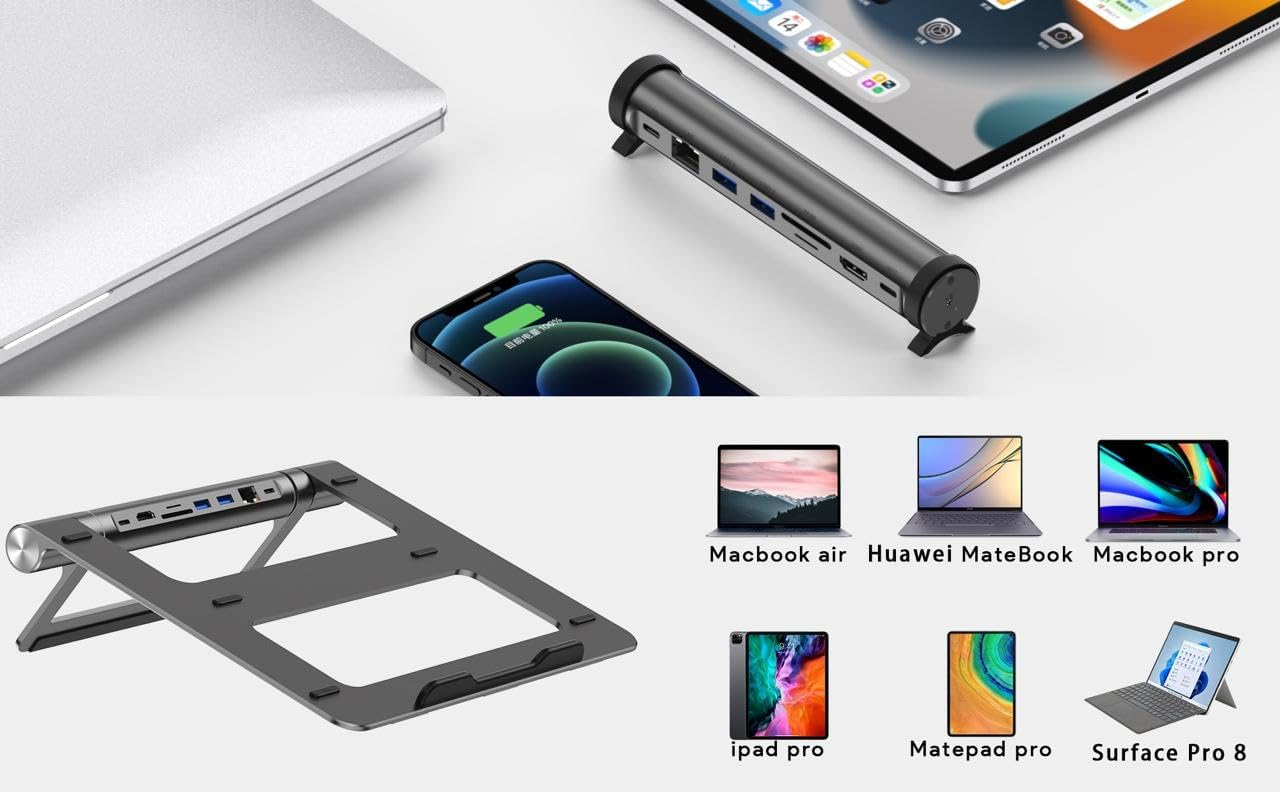 WiWU A821CH Laptop Stand + USB-C Hub - Image 2