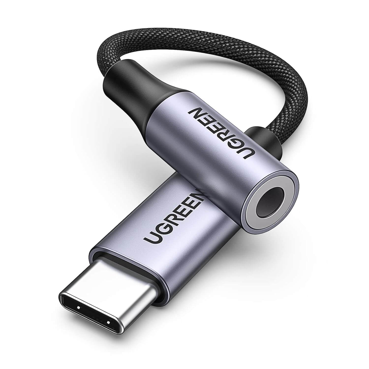 UGREEN USB-C para 3.5mm (Fêmea) Cabo Adaptador com Corpo de Alumínio – 10cm