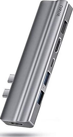 WiWU T9 8‐in‐1 USB-C Hub (Aluminum Alloy Case)