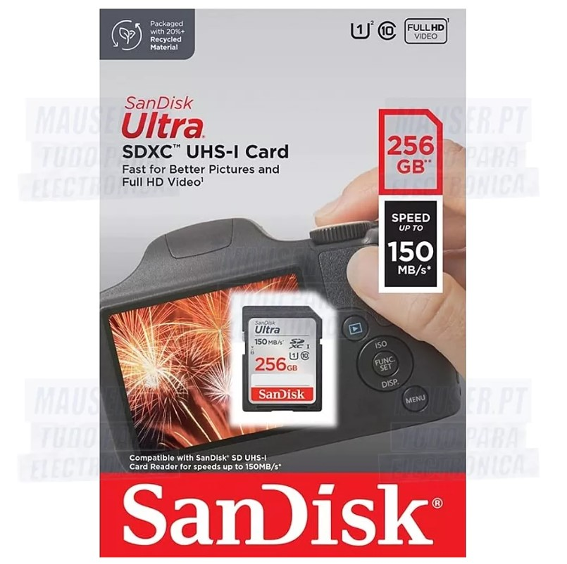 Carrinhoão de Memória SanDisk 256GB – 150MB/s