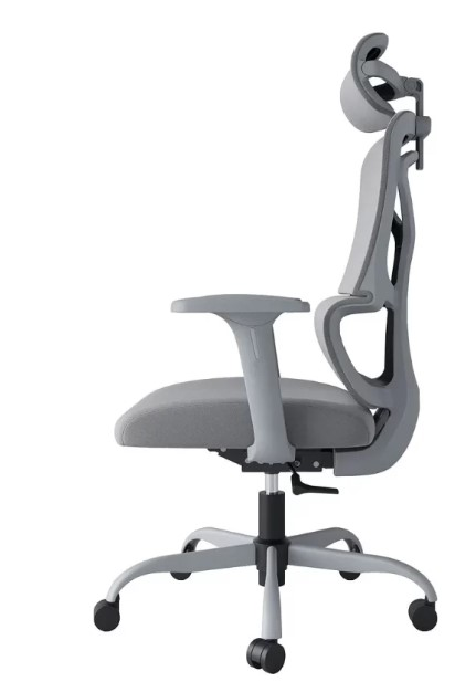 Cadeira Giratória de Escritório Ergonómica E392-HG com Encosto Alto em Tela e Apoio de Cabeça 3D - Image 3