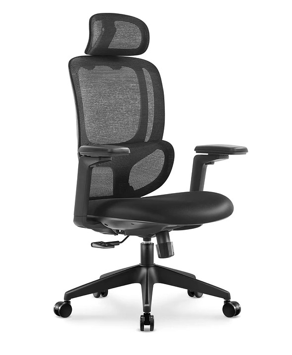 Cadeira de Escritório com Encosto Alto em Tela e Apoio de Cabeça 3D Carson (Black Frame)