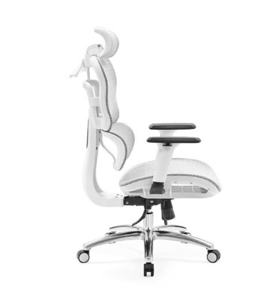 Cadeira de Escritório com Encosto Alto em Tela e Apoio de Cabeça 3D Carson (White Frame) - Image 3