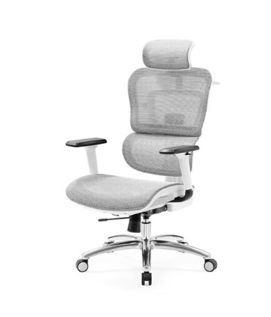 Cadeira de Escritório com Encosto Alto em Tela e Apoio de Cabeça 3D Carson (White Frame) - Image 2