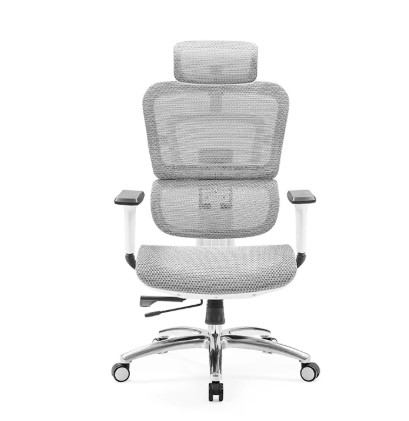 Cadeira de Escritório com Encosto Alto em Tela e Apoio de Cabeça 3D Carson (White Frame)