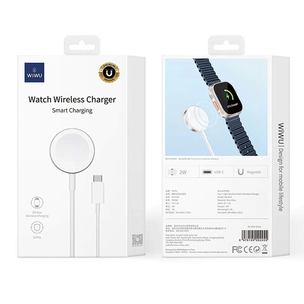 WiWU Aluminum Alloy Wireless Watch Charger M18 - Image 2