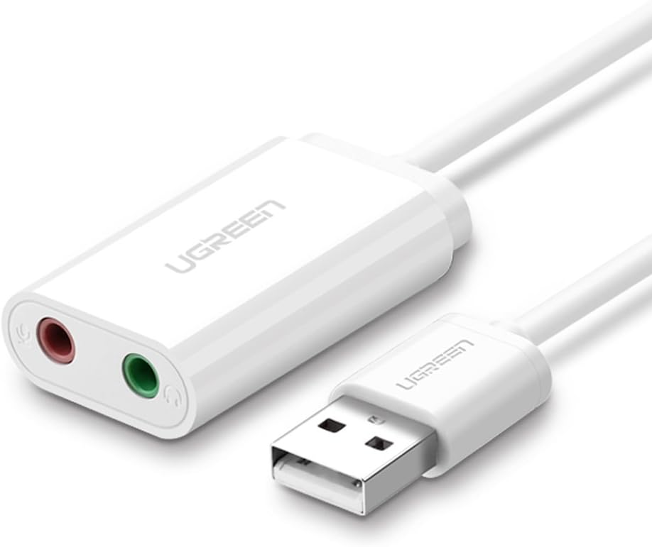 UGREEN 30143 – Adaptador de Som Externo USB para Saída de Áudio 3,5 mm