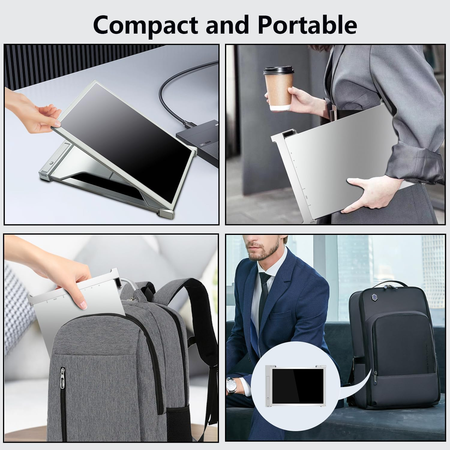 Extensor de Tela Tripla para Laptop – Monitores Portáteis FHD 1080P IPS – Modelos S16 (14") e S9 (15,6") - Image 4