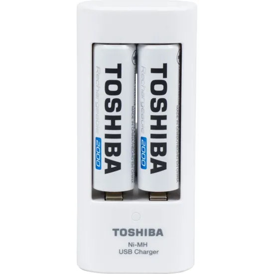 Carregador Toshiba USB para Pilhas AA/AAA TNHC-6GME2 com 2 Pilhas AA Inclusas