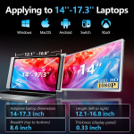 Portable Monitor – Extensor de Tela para Laptop IPS FHD 1080P – Modelos S14 (14") e S3 (15,4")