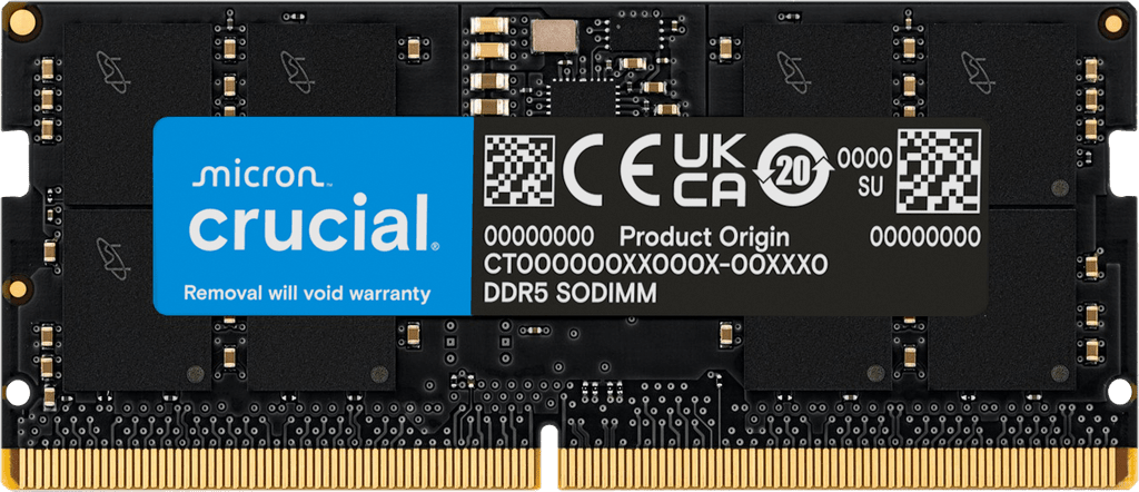 Crucial 32GB DDR5 4800MHz SODIMM Laptop Memory