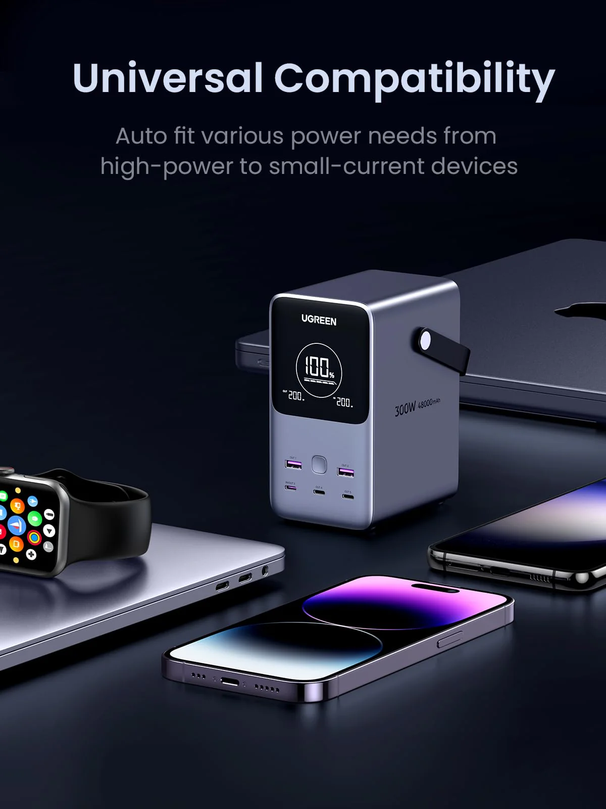 UGREEN 300W 48000mAh Carregador Portátil Power Bank - Image 4