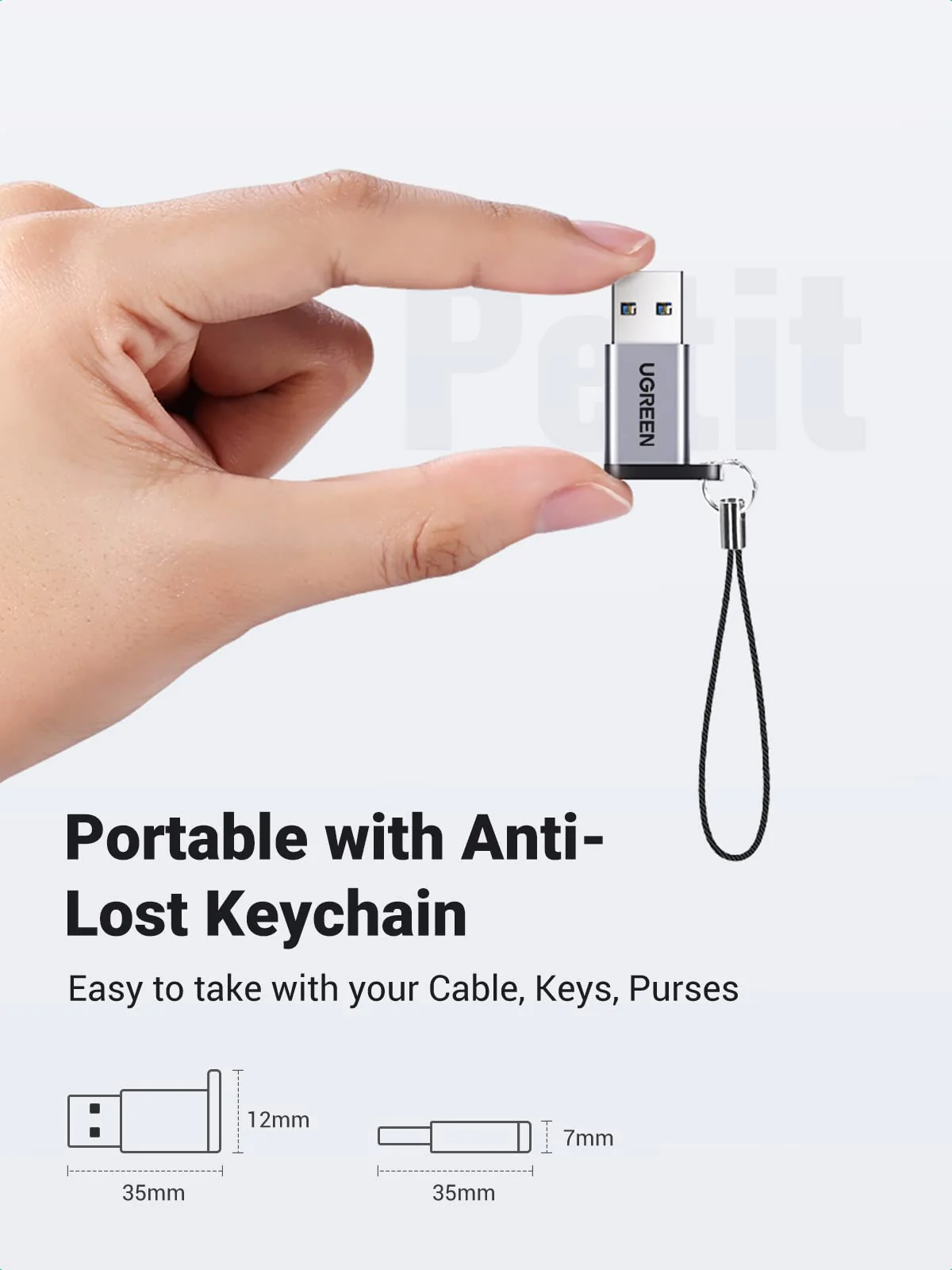 UGREEN 50533 – Adaptador USB-A 3.0 para USB-C (Cinza) - Image 2