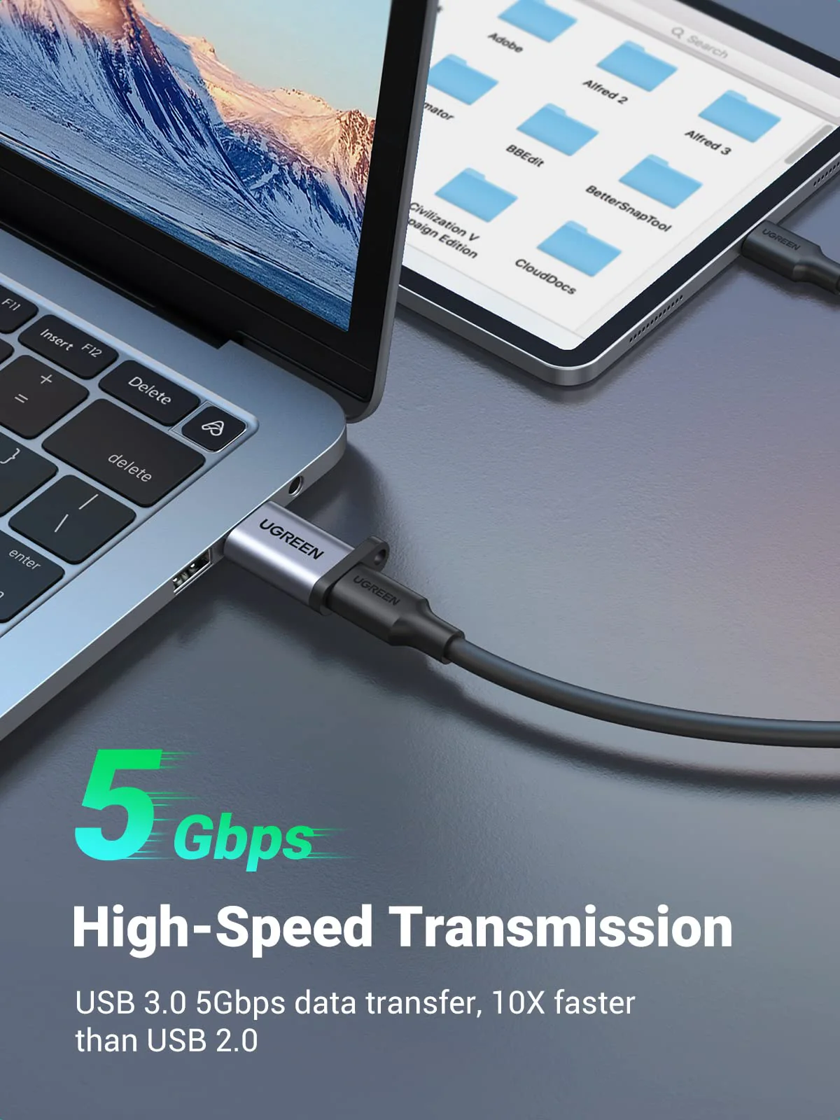 UGREEN 50533 – Adaptador USB-A 3.0 para USB-C (Cinza) - Image 4