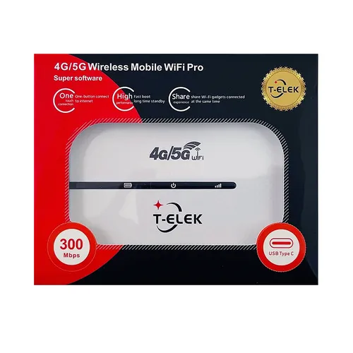 Roteador Wi-Fi Móvel T-ELEK 4G/5G Pro – 300 Mbps | Hotspot Portátil